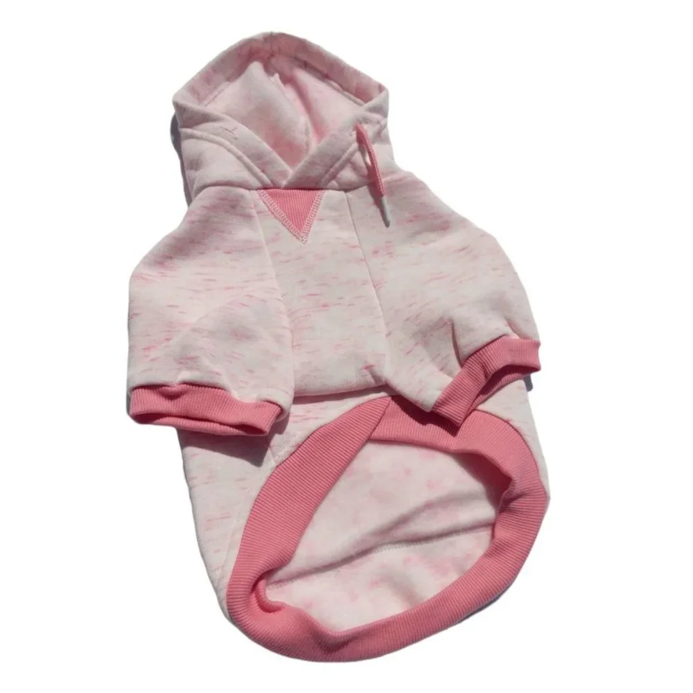 YOULY Trailblazer Small Pink Space Dye Dog Hoodie with Pocket New Pet Apparel
